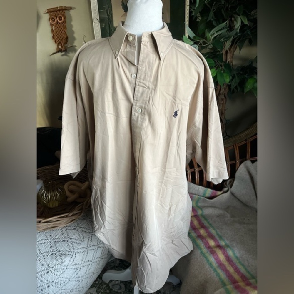 Ralph Lauren Tan Casual Button-Down Shirt